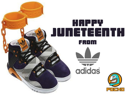 Adidas Juneteenth by 'Shackle' sneakers - POCHO