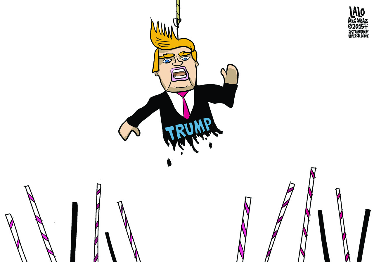 Donald Trump pinata gets beat
